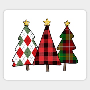 Plaid Christmas Trees Magnet